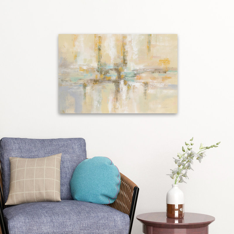 Hiver - fauve bleu turquoise / gris, H 24 po x l 16 po