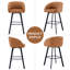 Tabouret de bar pivotant rembourré avec dossier et accoudoirs pour îlot de cuisine (ensemble de 2)-182368545-186704890-186704892