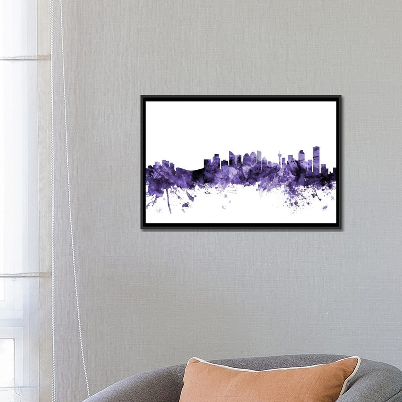 « calgary, canada horizon » par michael tompsett, impression sur toile tendue, H 18 po x l 26 po x P 1,5 po, Pas de tapis
