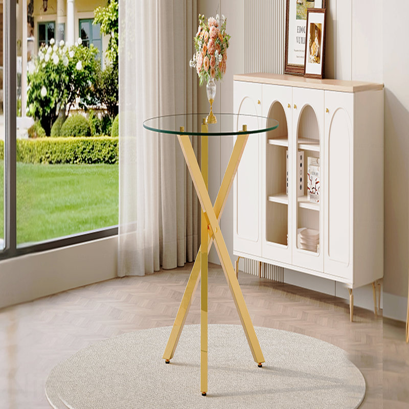 Table de salle à manger ronde en verre trempé