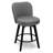 MINCETA 360° Swivel Bar Stools Set of 2, 26 Inch Counter Height Bar Stool with Shell Backrest, Fabric Upholstered Bar Chair with with Footrest, for Kitchen Island, Home Bar, Performance Fabric, Gray-1627847001