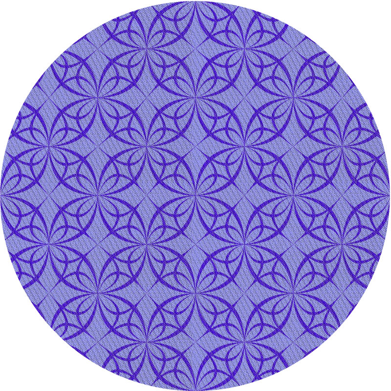 Tapis bleu marine à motif géométrique Ginnungagap, Rond 7 pi