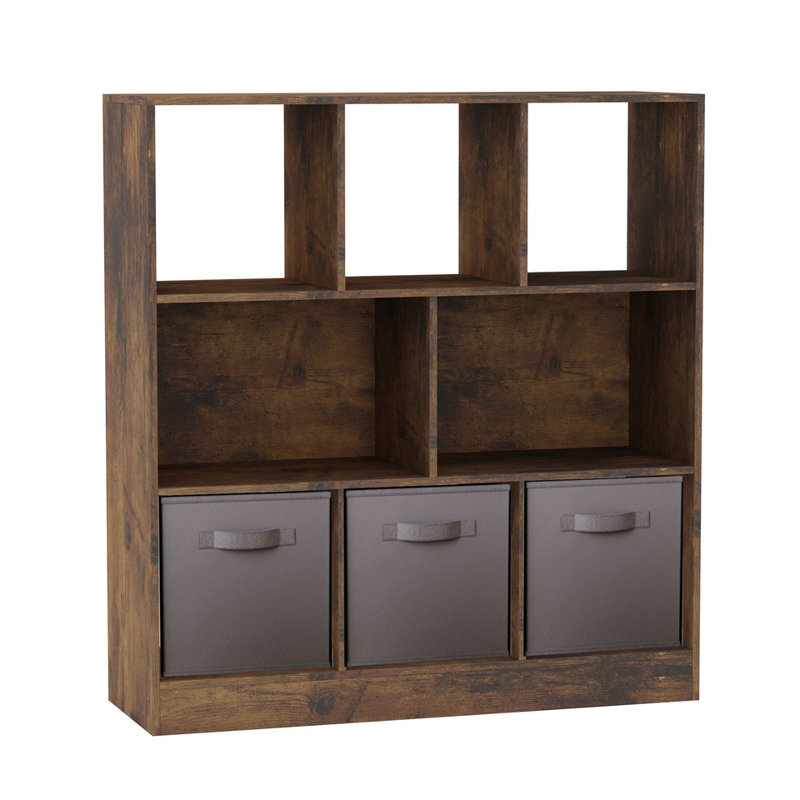 95.3cm H x 88.8cm W Cube Bookcase, Grey