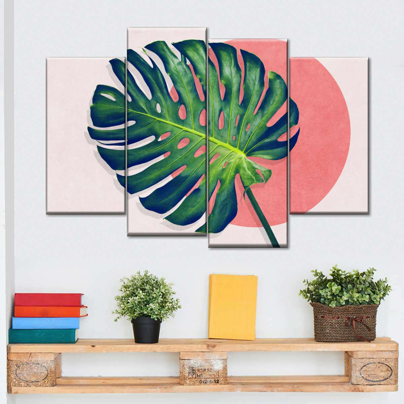 4 pièces Monstera Paradise, H 22 po x l 36 po x P 1 po