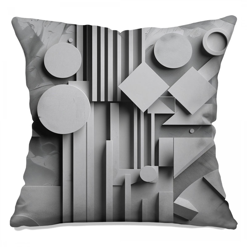 Geometric Shapes Composition Double Sided Throw Pillows, 14 x 14 inches