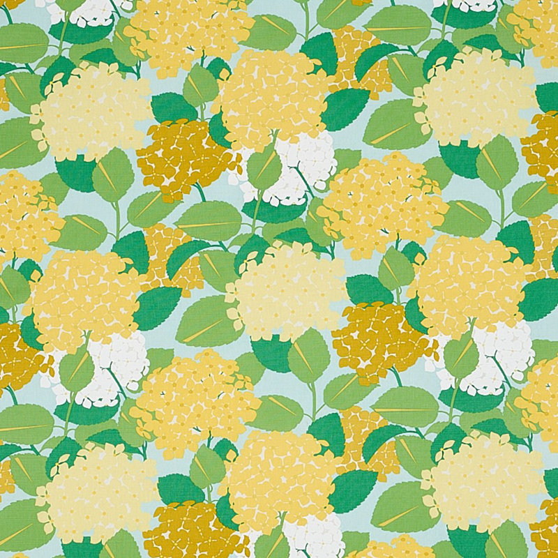 Hydrangea Fabric, Yellow