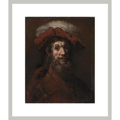 Esquisse pour le chevalier avec le faucon connu sous le nom de «croisé» par Rembrandt van Rijn - Estampe numérique encadrée