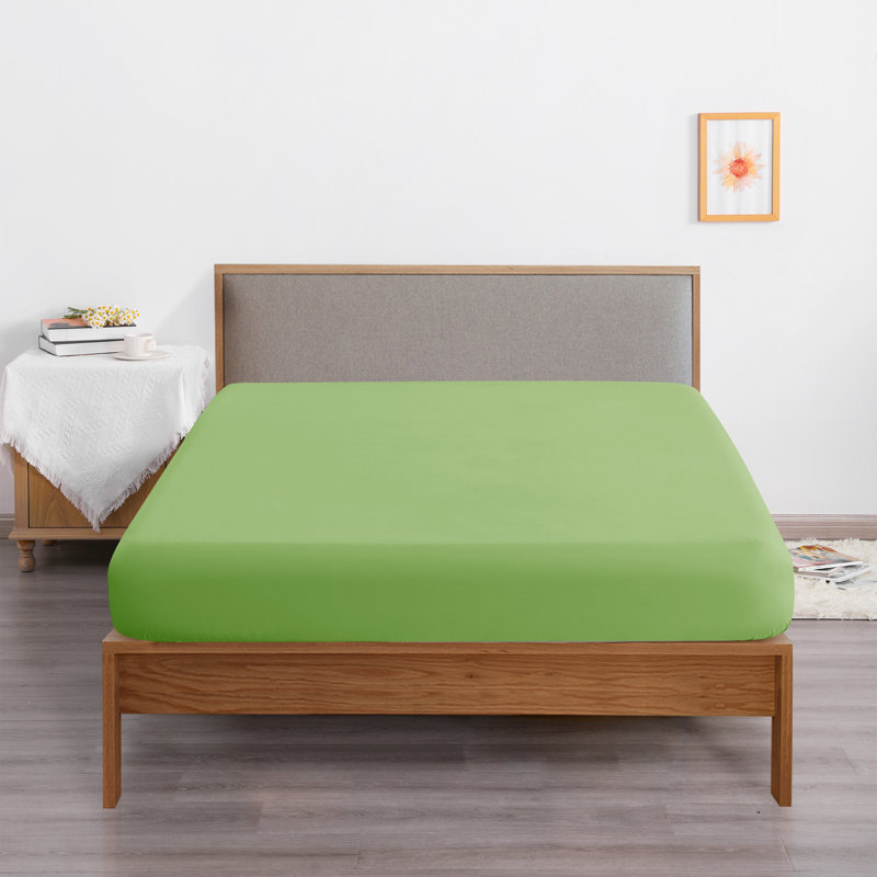 Fitted Bed Sheet Only, 1800 Brushed Microfiber Deep Pocket Fitted Sheet - NTBAY, California King Fitted Sheet, Sage Green