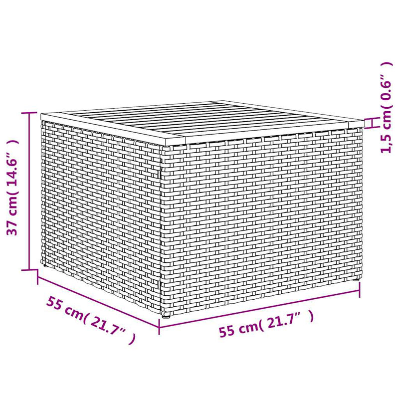  Ensemble de canapé de patio 7 pièces avec coussins en rotin de polyester gris