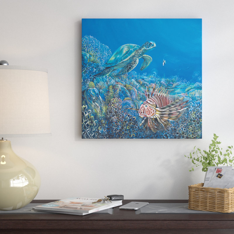 «Blue», reproduction d'art sur toile tendue, H 26 po x l 26 po x P 1,5 po, Toile tendue, Pas de tapis