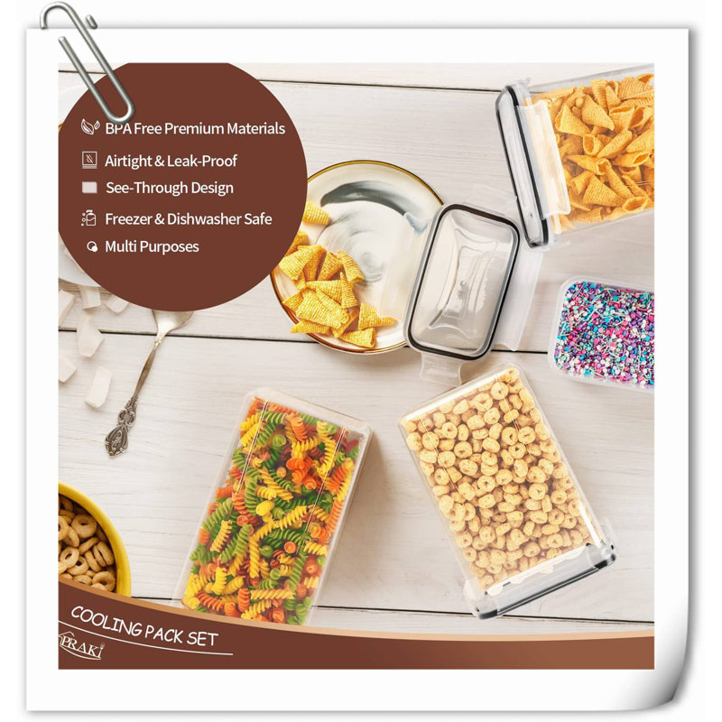 White BPA-Free Plastic Airtight Food Storage Container Set