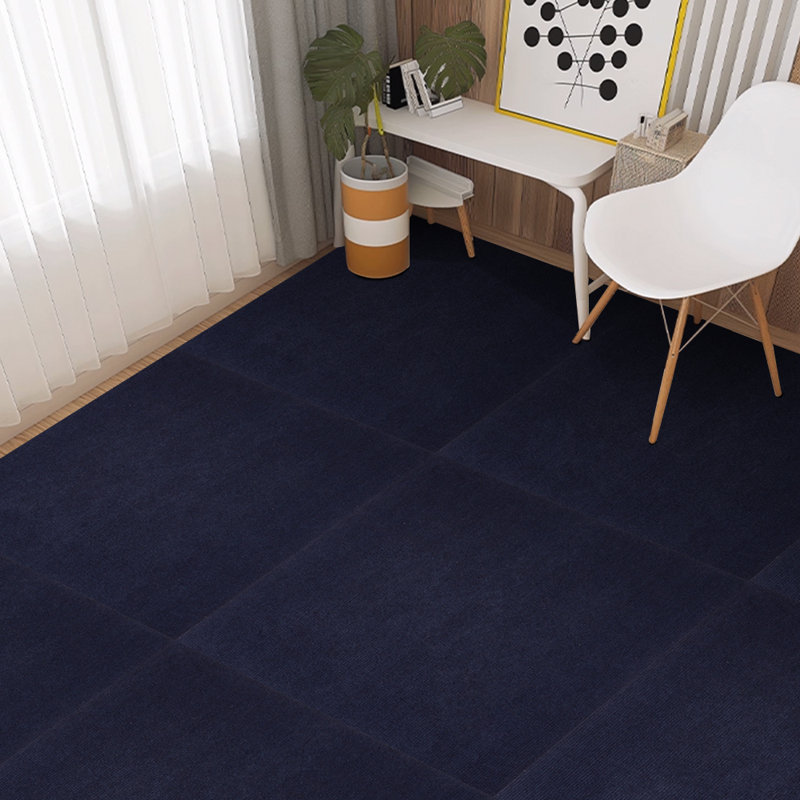 10pcs Polyester Self Adhesive Carpet Tiles, Blue