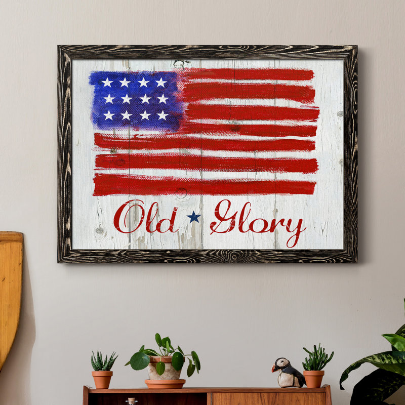 «Old Glory», reproduction d'art graphique sur toile encadrée, Cadre noir, H 31,5 po x l 23,5 po x P 1,5 po