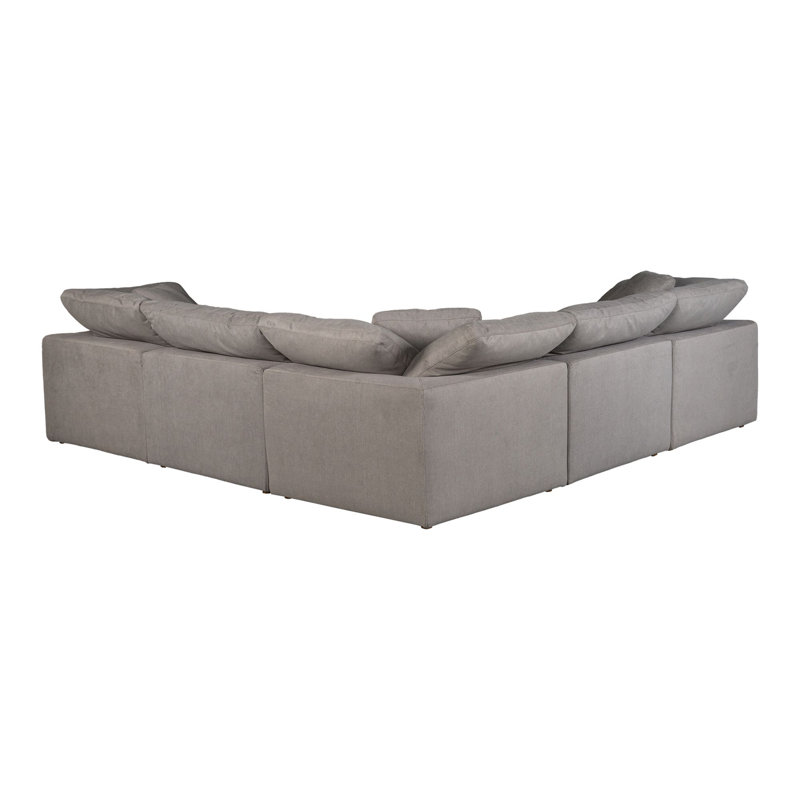 Tila 5 - Piece Performance Fabric Modular Sectional, Light Gray Performance