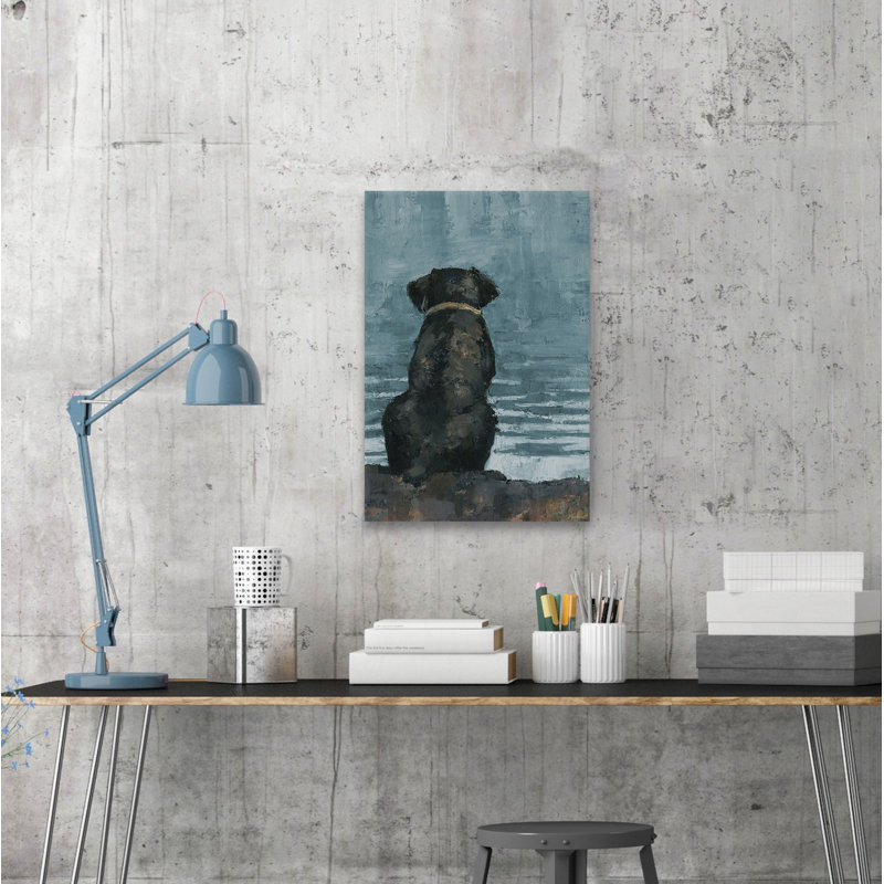 Lonely Dog - Wrapped Canvas Painting, 152cm H x 101cm W x 3.81cm D