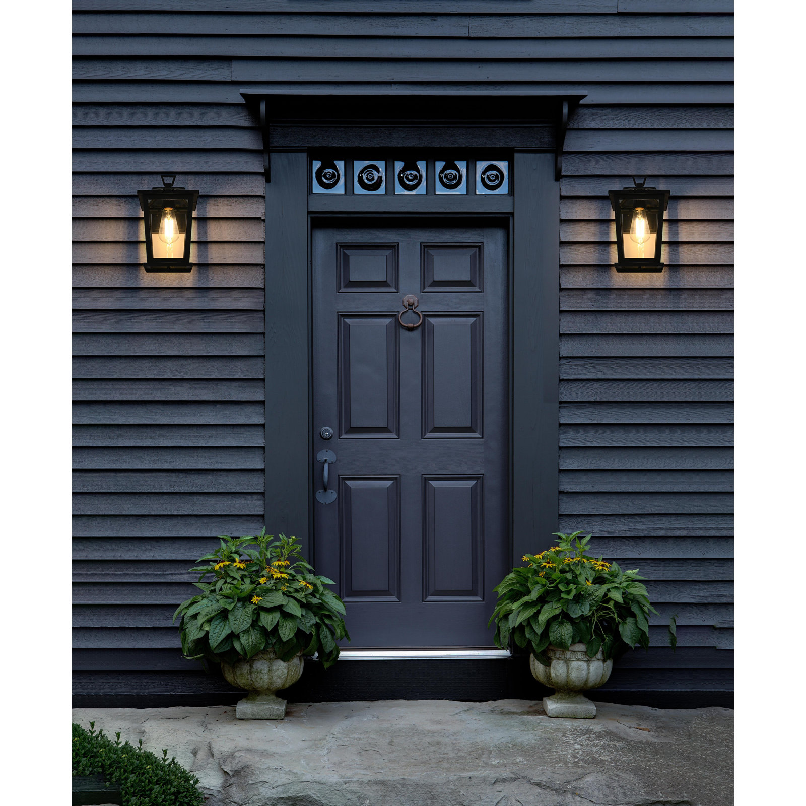 Deidra 7 Inch Outdoor Wall Sconce in Black