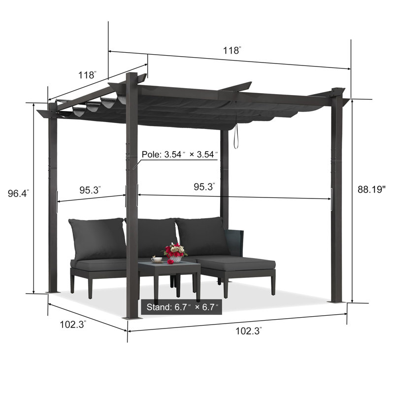 3m x 3m Aluminium Pergola