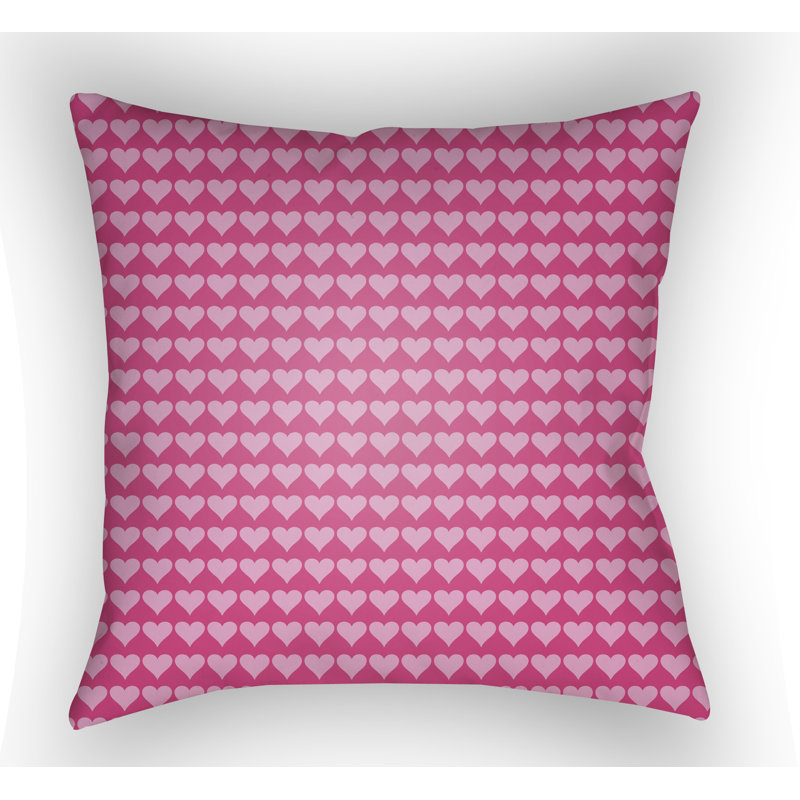 Littles Square Throw Pillow, 18" H x 18" W x 4" D, Pink