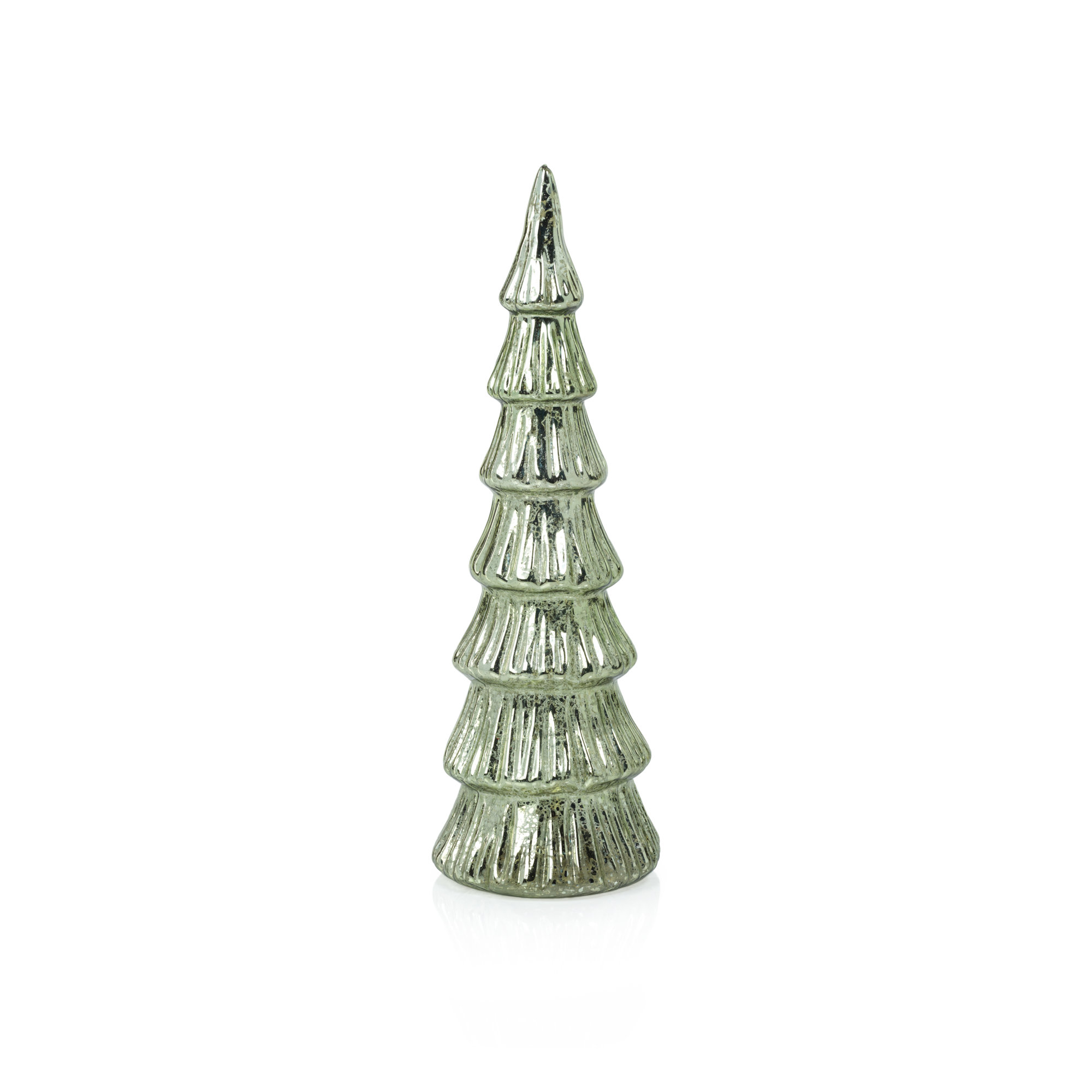 Lior LED Glass Tabletop Holiday Trees, Set of 2, 12.5" H x 4.25" W x 4.25" D