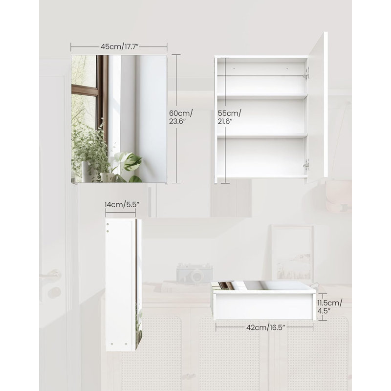 Wall-Mounted Bathroom Vanity with Mirror, Medicine Cabinet with Storage Function