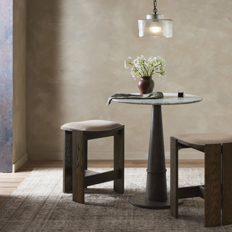 Hoven Backless Drifted Oak Bar Stool, Bar Stool (30.55" Seat Height)
