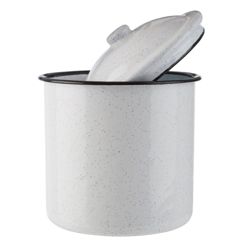 Kitchen Canisters & Storage Jars, 14cm H x 13cm W x 13cm D, White/Black