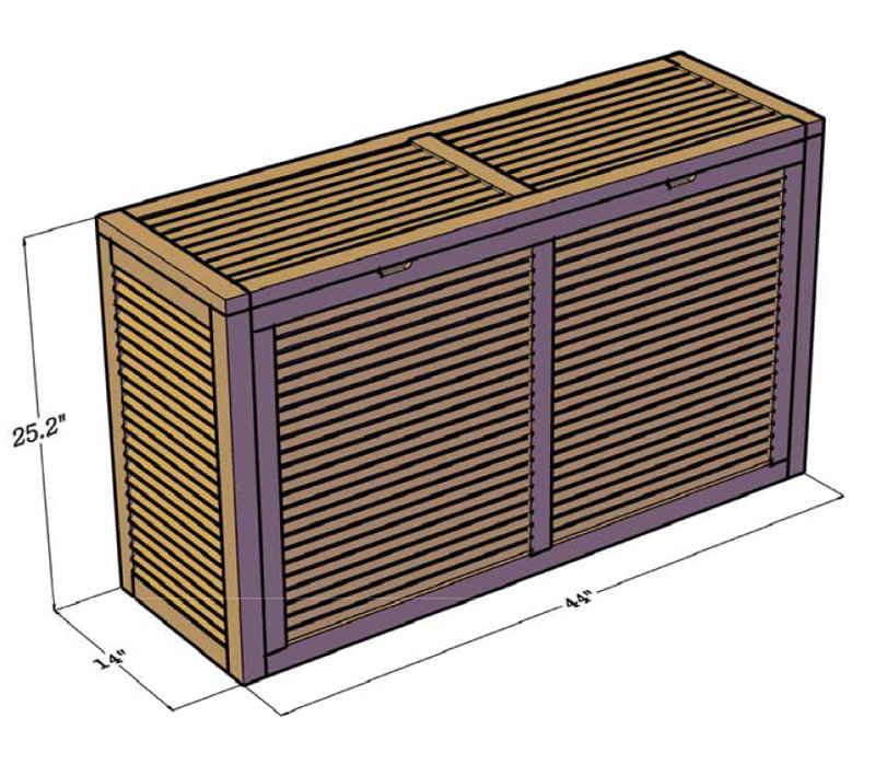 Wall Hugging Double Louver Hamper