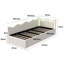 European Single (90X200cm) Teddy Velvet Ottoman Daybed With Led Lights,  Upholstered Storage Bed, Beige-1530016823
