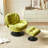 Zenon Velvet Swivel Accent Chair with Ottoman-991307802
