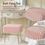 Tabouret de coiffeuse avec siège rayé en fausse fourrure, banc de coiffeuse moderne pour coiffeuse et chambre à coucher, rose-427406568