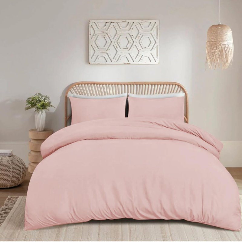 No Pattern Duvet Cover Set, Pink