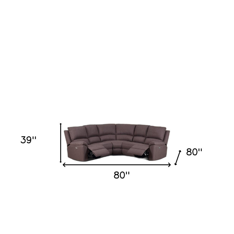 Brown Polyester Blend Reclining U Shaped Three Piece Corner Sectional With Console Brown Polyester Blend Reclining U Shaped Three Piece Corner Sectional With Console