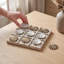 Jeu de 9 po Tic Tac Toe en marbre et aluminium avec pièces florales dorées et argentées