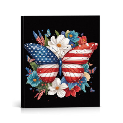 «American Flag Butterfly», art mural 8 x 10 po