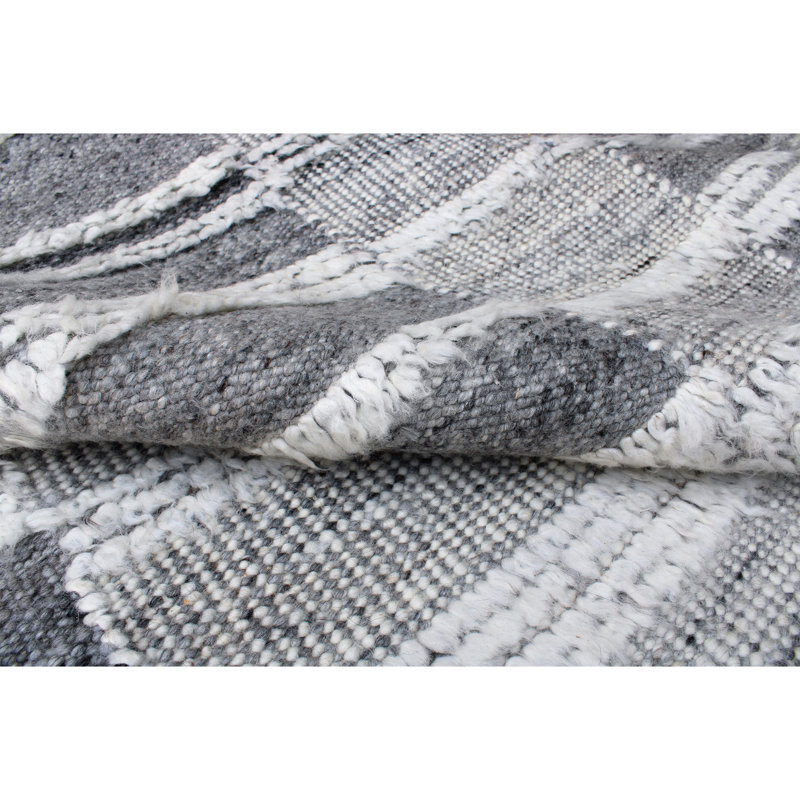 Wool Striped Area Rug, Rectangle 6' x 9'