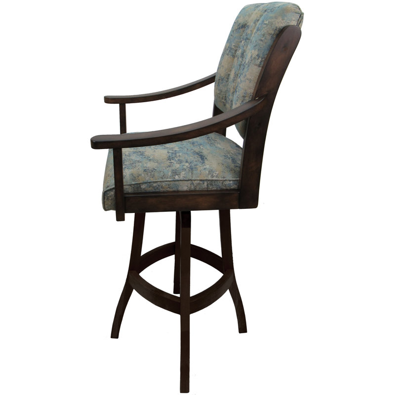 Tabouret de bar pivotant de 30 po en bois massif, Brun