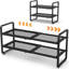Range-chaussures extensible et réglable en métal, organisateur de placard empilable pour l'entrée, le garage ou la porte