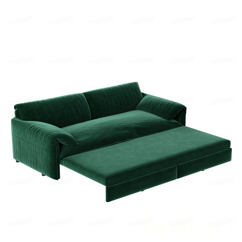 Grand canapé-lit escamotable, canapé-lit convertible 3 en 1 avec rangement latéral, causeuse multifonctionnelle en velours pour le salon, la chambre à coucher