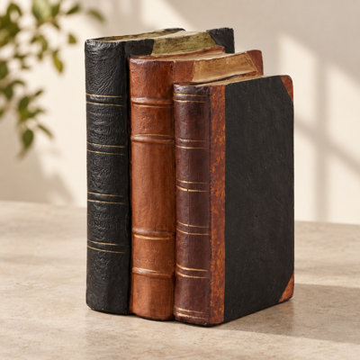 Pile de livres décoratives en résine rétro pour étagères, tables basses et foyers