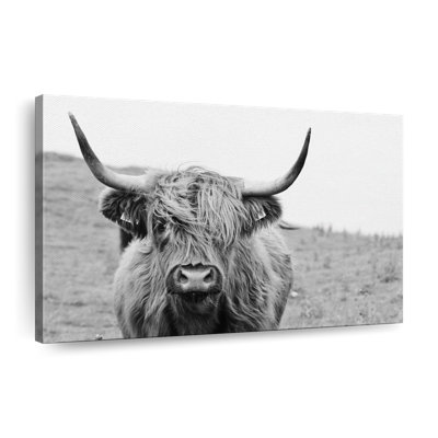 Vache solitaire sur toile