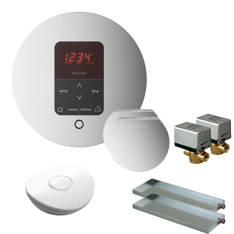 Thermostat, minuterie et tête de vapeur Butler, Chrome poli