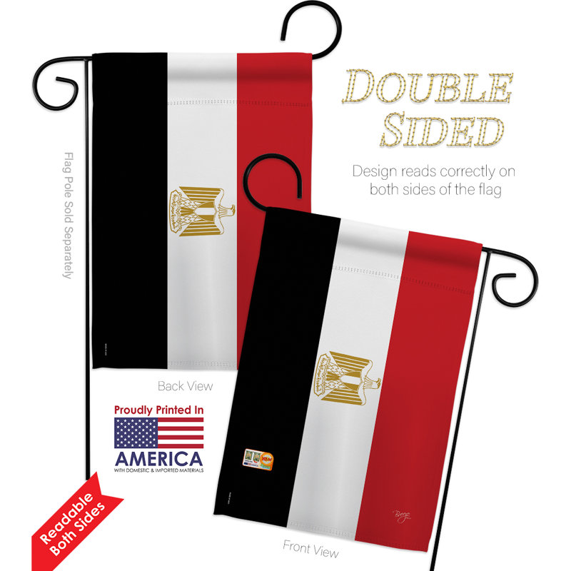Ensemble drapeau 2 côtés 1 pi 7 po x 1 pi 1 po égypte