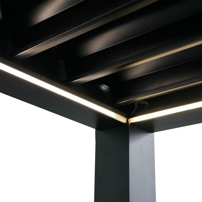 Pergola à persiennes en aluminium avec toit réglable, 108" H x 144" W x 120" D