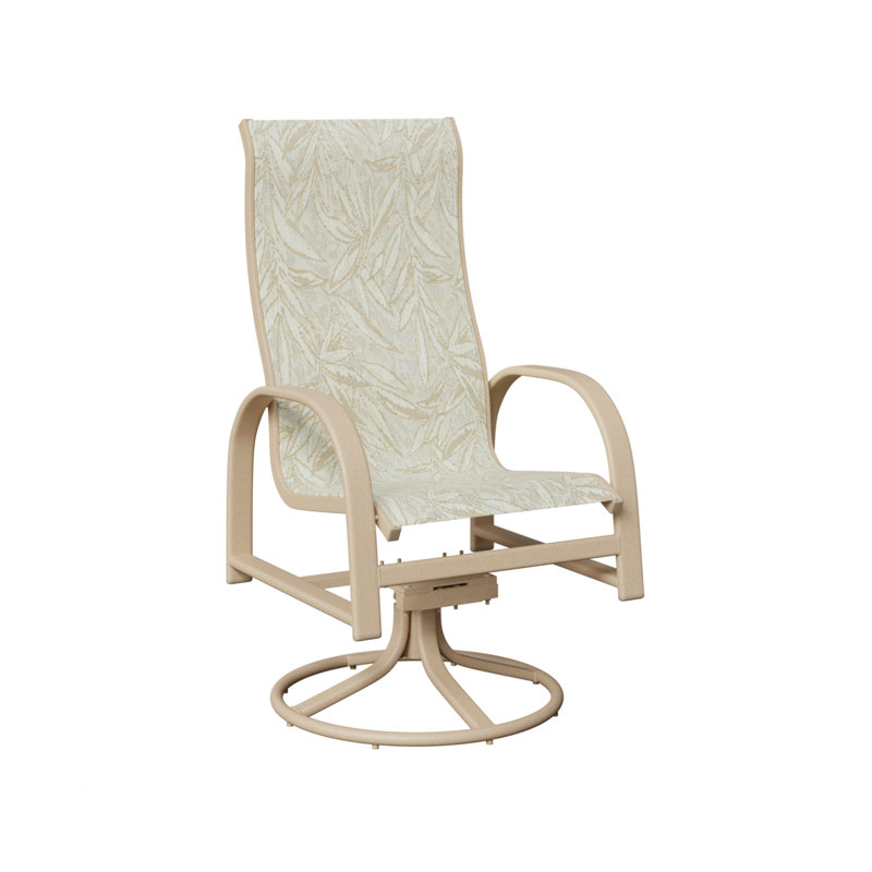 Chaise berçante pivotante à haut dossier en aluminium Amma Luna avec tissu en toile Montego Bay, Montego Bay