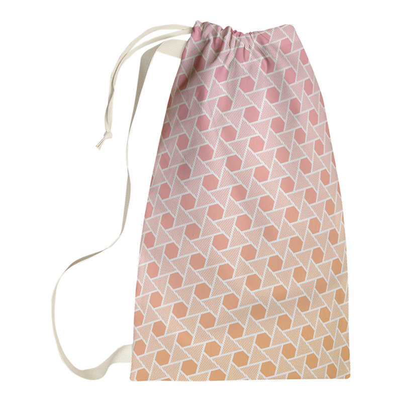 Sac à linge Mcguigan Hexagons and Triangles, Petit (H 29 po x l 18 po x P 1,5 po), Rose / Orange