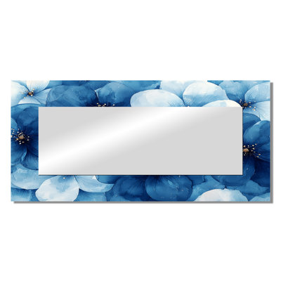Blue Wildflowers Rainbow In The Grass I - Floral Mirror For Wall Art Decor - Printed On Metal