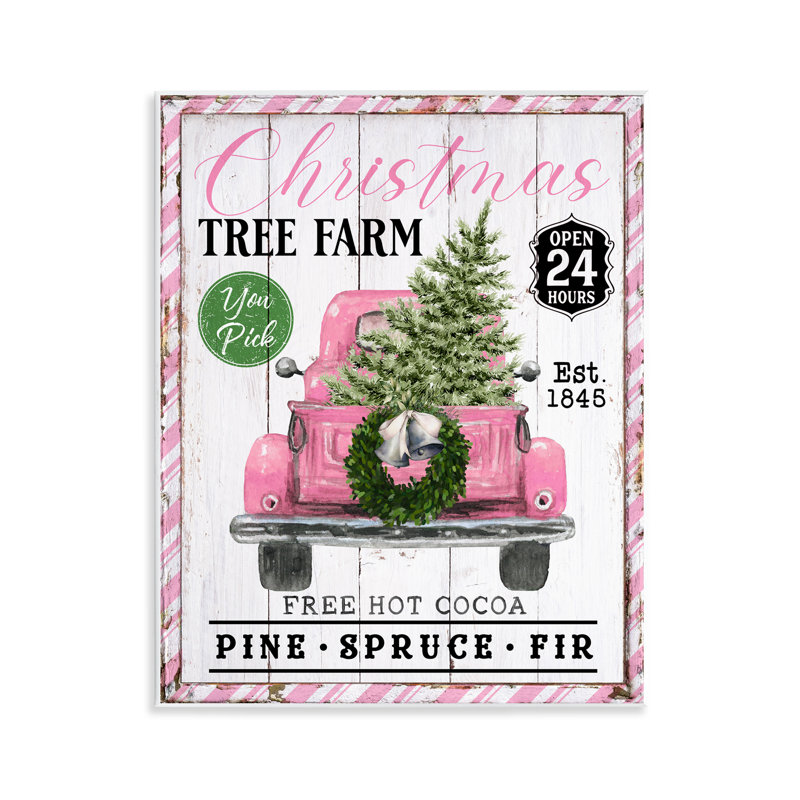 Art mural rose sur toile de sapin de Noël par Creatif Belle