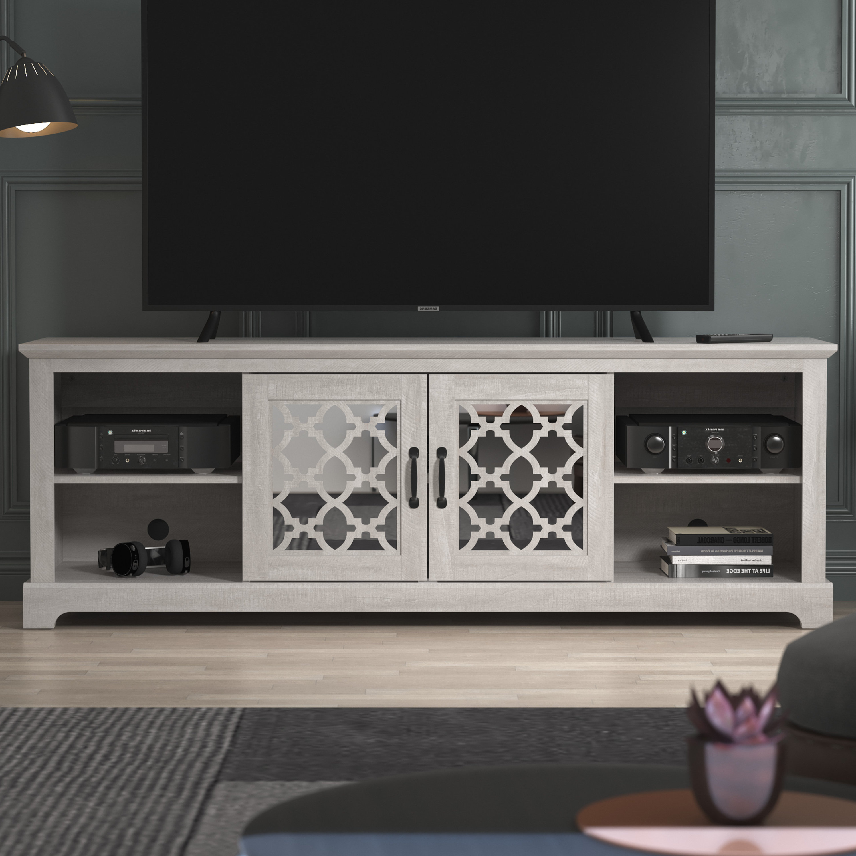 Chessani TV Stand for TVs Up to 75 Laurel Foundry Modern Farmhouse Color: Dusty Gray Oak