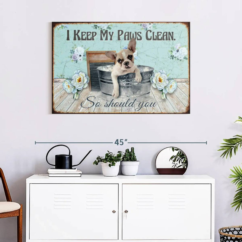 Keep Our Paws Clean, 24" H x 36" W