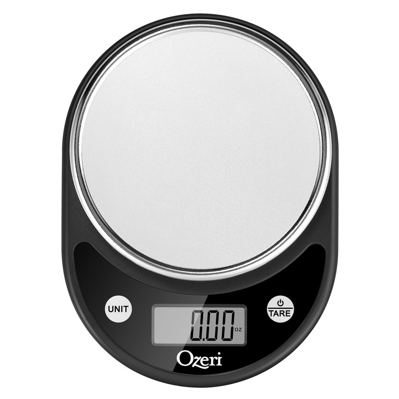 Balance de cuisine numérique multifonctionnelle Ozeri® Pronto® avec variable Graduation Technology®, Noir sur argent
